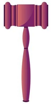 Judicial Hammer on White Stock Illustration