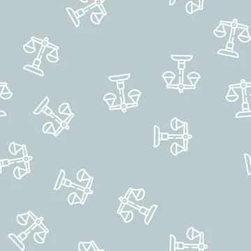 Judicial scales line icon vector isolated illustration Illustrazione stock
