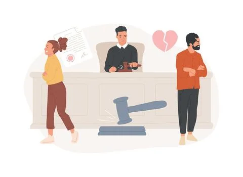 Judicial separation isolated concept vector illustration. Stock Illustration