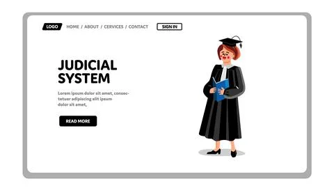 Judicial System Government Institution Vector flat Illustration Stock Illustration