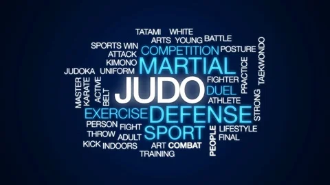 Judo animated word cloud, text design animation. Stock Footage 80703504