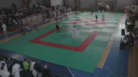 Judo competition [timelapse] Stock Footage 22568373