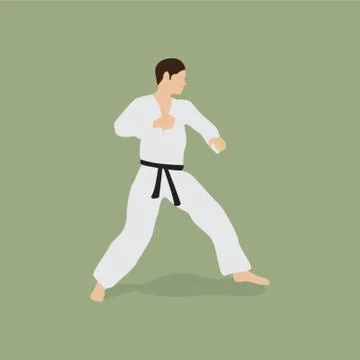 Judo karate player Stock Illustration