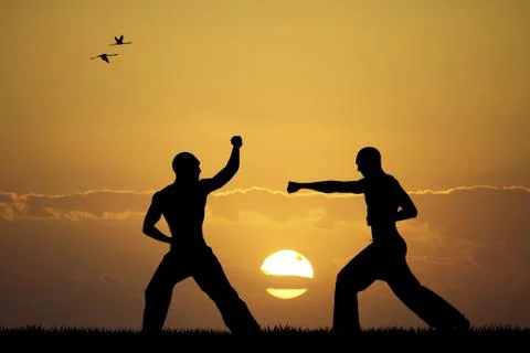 Judo silhouette Stock Illustration