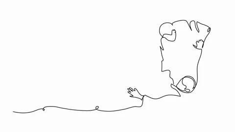Judo throw self drawing line animation. One continuous line art drawing animated Stock Footage 300952969