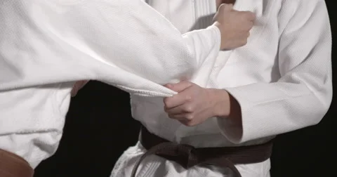 Judo throw technique close up handheld camera 2 Stock Footage 50381008