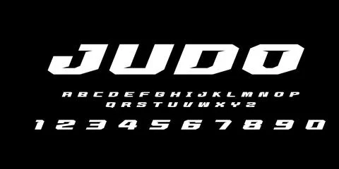 Judo Typography Vector – Bold Martial Arts Lettering for Logos, Posters Stock Illustration