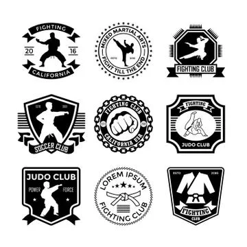 Judo Vector Icons Illustrazione stock