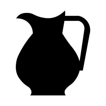 Jug black vector icon on white background Stock Illustration