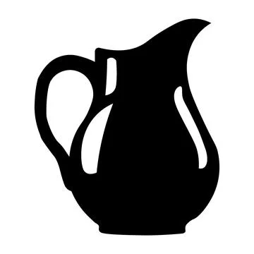 Jug black vector icon on white background Stock Illustration