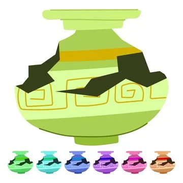 Jug broken antique pot vector cartoon graphic Stock Illustration