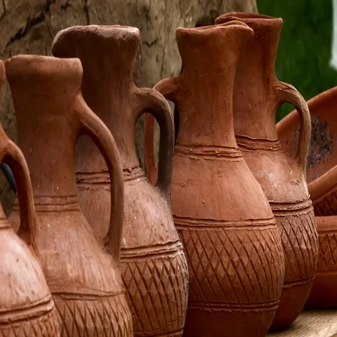 Jug of clay, handmade Stock Footage 69729234