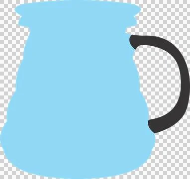 JUG DESIGN FLAT IMAGE ILLUSTRATION PNG BLUE COLOR Stock Illustration