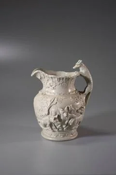 Jug, Foxes and Hounds pattern. Maker: Minton and Company, British, founde.. Stock Photos