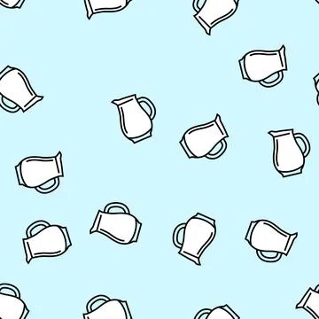 Jug glass package vector seamless pattern Stock Illustration