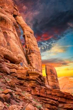 Jug Handle Arch at Sunset Stock Photos