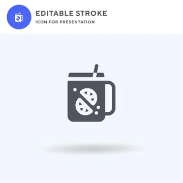 Jug icon vector, filled flat sign, solid pictogram isolated on white, logo Illustrazione stock