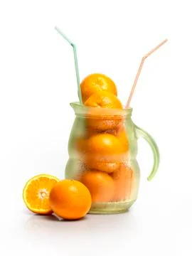 Jug juice orange Stock Photos