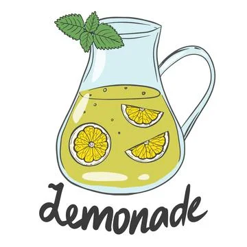 Jug with lemonade. Stock Illustration