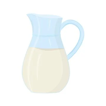 Jug of milk. Elements for design farm products, healthy food. Flat vector ill 스톡 일러스트
