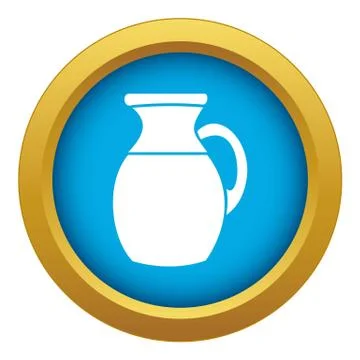 Jug of milk icon blue vector isolated Illustration