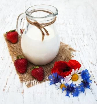 Jug of milk Stock Photos