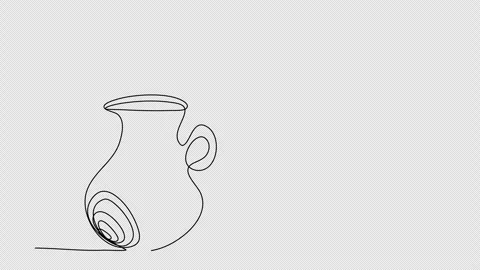 Jug, one line drawing animation. Video clip with alpha channel. Stock Footage 271739482