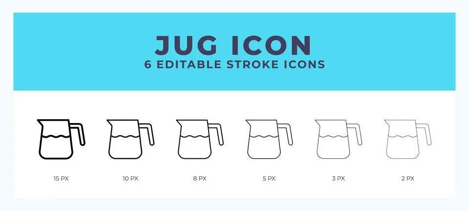 Jug vector icon for web and app. Editable stroke vector illustration 库存插图