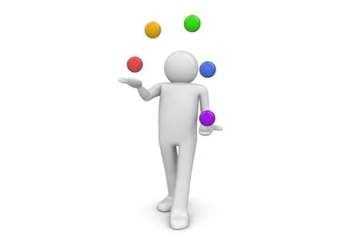 Juggler (3d characters isolated on white background series) Stock-Illustration