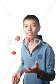 Juggler and tomato Stock Photos