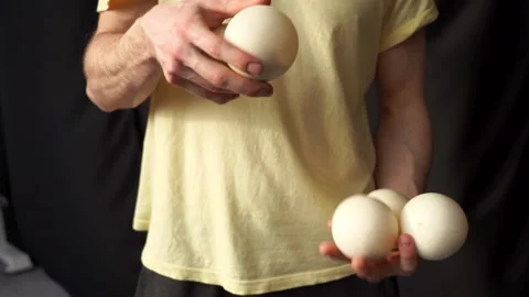 Juggler with balls, throw balls from han... | Stock Video | Pond5