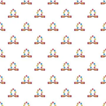 Juggler hands and balls pattern Stock Illustration