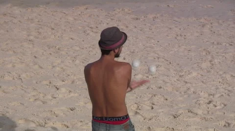 Juggler Ipanema Beach Stock Footage 53403572