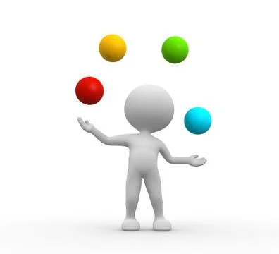 Juggles with a balls Illustrazione stock