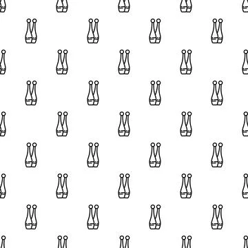Juggling clubs outline seamless pattern, circus performance background Stock Illustration