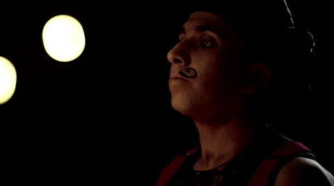 Juggling in the dark. Close up. Slow motion. Stock Footage 60121181