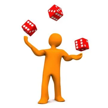 Juggling dice Stock Illustration