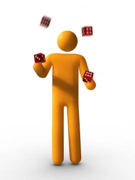 Juggling with dice Stock Illustration