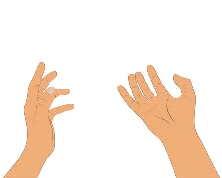 Juggling hands isolated vector illustration. Hand drawn human hands design .. Stock Illustration