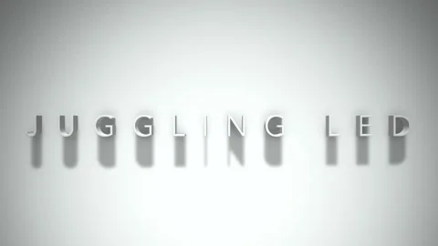 Juggling led 3D title animation white text on a white background Video stock 299647502
