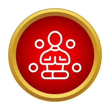 Juggling multiple tasks while meditating in a red circle Stock Illustration