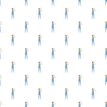 Juggling performer pattern for entertainment and skill Stock Illustration
