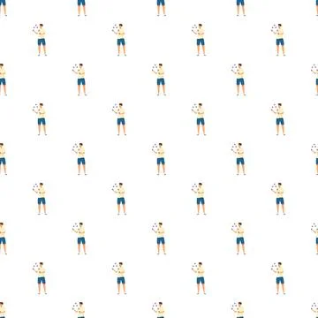 Juggling performer pattern showcasing entertainment and skill Illustrazione stock
