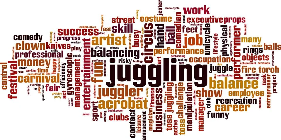 Juggling word cloud Stock Illustration