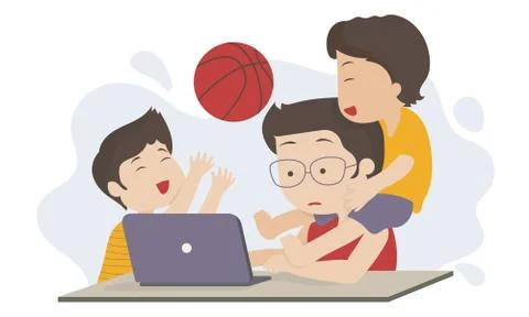 Juggling work and kids Illustrazione stock