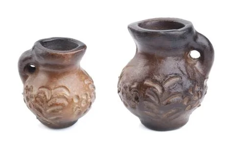 Jugs on white background Stock Photos