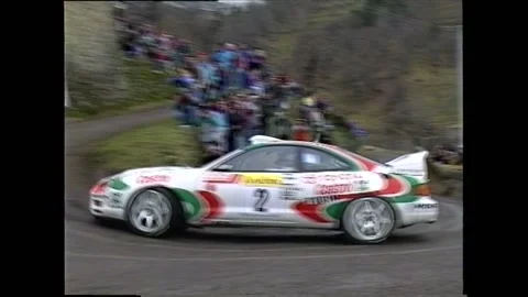 Juha KANKKUNEN - Toyota Celica GT-four at the Rallye Monte Carlo 1995 库存影片 152966067