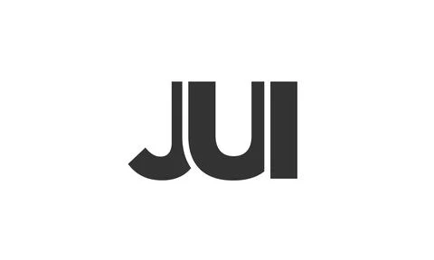 JUI logo design template with strong and modern bold text. Initial based ve.. Stock Illustration