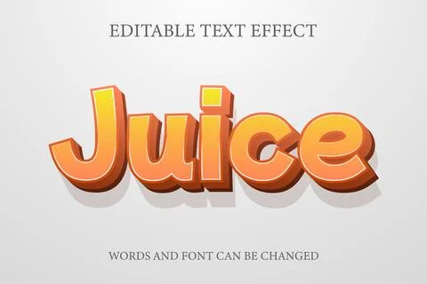 Juice 3d style text effect Stock Illustration