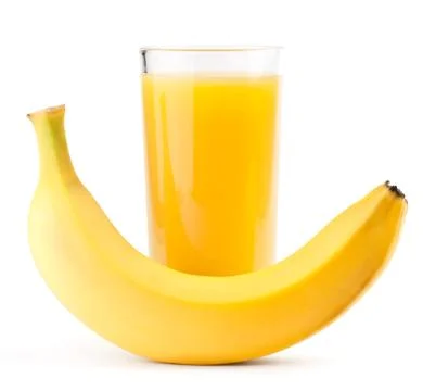 Juice and banana Stock Photos